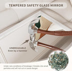 White Wood Effect Framed Wall Mirror, 22x30 Rectangle Mirror, 1/8" Anti-desilvering Tempered Glass, Sustainable& Sturdy Frame, Anti-Rust, HD Reflection &3min Fast Setup for Bathroom Living Room