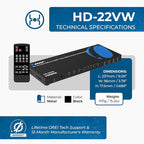 OREI 4K Video Wall Controller for Multi-Screen Display with HDMI and USB-C Inputs, 4K@60Hz Input and 1080p Output, 180° Rotation, RS-232 Control and Optical Audio Output
