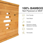 Sound Town DIY Solid Carbonized Bamboo Slanted 20U Studio Rack (12U Top + 8U Lower), with 2U Bottom Storage, Slide-Out Tray, Caster, For Recording Room, Home Studio (STBR-ST20T)