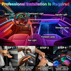 Acrylic Interior Car Ambient Lighting, Interior RGB LED Strip Kit with Music Sync Mode, 55 Inch Length Suitable for Pickup, Trucks, SUV and Large Vehicles (6 in 1)