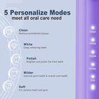 7AM2M Sonic Electric Toothbrush for Adults and Kids, with 8 Brush Heads and Travel Case,5 Modes with 2 Minutes Built in Smart Timer, One Charge Use for 90 Days, Rechargeable Toothbrushes (Purple)