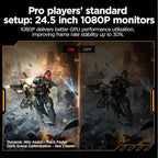 KOORUI 24.5 Inch Gaming Monitor 200Hz, 1ms, FHD(1920 * 1080p) IPS Display, HDR400, 90% DCI-P3 Color Gamut with Adaptive Sync, HDMI & DP Port, Black, G2511P
