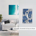Bvtewkhz Abstract Blue Marble Plant Leaves 1 Gang Single Toggle Decorative Light Switch Covers Electrical Faceplate Switch Plates for Bathroom Kitchen Home