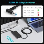 OSISZI 120W Power Adapter 4.5 * 3.0mm Compatible with HP Elite Dragonfly G2 ZBook 15v G5 Spectre 13-3000 Paviliion/Omen/Envy 15 17 Gaming 15 710415-001 Docking Station Laptop Charger