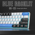 Camiysn 60% Mechanical Gaming Keyboard,Mixed Color Keycaps Gaming Keyboard with Brown Switches, Detachable Type-C Cable Mini Keyboard with Blue LED Light for PC/Laptop