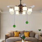 2PCS Green Pull Chain Crystal Glass Ice Cracked Ball Pull Chain for Ceiling Fan Light Decoration 50cm Extension Chain