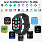 Smart Watches for Women Men with Bluetooth Call & AI Voice, 1.85" HD Fitness Tracker with Heart Rate SpO2 Sleep Monitor, 100+ Sports Modes,Mini Games, IP68 Waterproof Smartwatch for Android iOS Phones