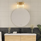 VONLUCE Bathroom Vanity Light, 2-Light Bathroom Light Fixture Over Mirror, Vanity Light Fixtures with Clear Glass, Modern Wall Sconce for Bathroom Bedroom Hallway Kitchen, Brushed Gold