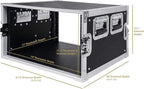 Sound Town 6U PA/DJ Rack/Road Case, 6-Space, with 21” Depth, Plywood, Metal Ball Corners - Pro Tour Grade (STRC-6U)