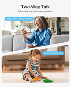 CYVIO 5MP Indoor Security Camera, 3K Pan-Tilt WiFi Surveillance Camera with AI Motion Detection, Human Tracking, Color Night Vision, 2-Way Audio, Bluetooth Setup, No Subscription, for Baby/Pet/Home