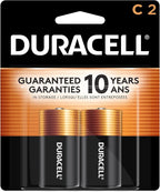 Duracell Coppertop C Batteries, 2 Count Pack, C Battery with Long-Lasting Power, All-Purpose Alkaline C Battery for Household and Office Devices (Pack of 5)
