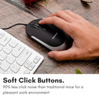 Macally Silent Wired Mouse - Slim & Compact USB Mouse for Apple Mac or Windows PC Laptop/Desktop - Designed with Optical Sensor & DPI Switch - Simple & Comfortable Wired Computer Mice (Space Gray)