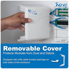 ICC Compact Plastic Structured Media Enclosure, Small Media Enclosure Box with CAT5e 8-Port PoE++, 1x8 Bridged Telephone, & 1x4 Video, 7.5 x 6.5 x 3.5 Inch, UL Listed TAA Compliant, ICRDSMMBK1