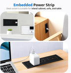 DOACE Recessed Power Strip with USB C Fast Charging Conference Recessed Outlet,Space-Saver for Furniture Side Table,2 AC Outlets,3 USB Ports,6ft Cord, for Home