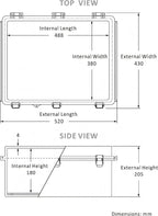Gratury Junction Box, IP67 Waterproof Plastic Enclosure for Electrical Project, Hinged Transparent Cover, Includes Inner Door, Mounting Plate and Wall Bracket 510×410×200mm (20"×16.1"×7.9" TC-D)