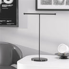 Justsoso Metal T-Bar Necklace Holder Stand, Necklace Hanging Display Stand, Tabletop Jewelry Organizer Stand for Necklace Bracelet Earring Display (Black With Solid Acrylic Base)