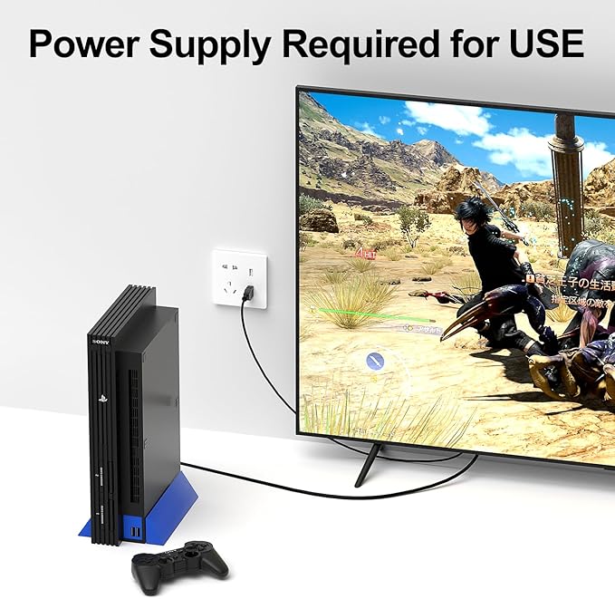 Azduou PS2 to HDMI Adapter HD-Link Cable for PS1 Support 4:3/16:9 Switch, Converter PS3 Video Signal to HDMI Signal with S-Video Singal（Support PS1，PS2，PS3） 3 in 1