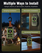 3-in-1 Portable Carbon Monoxide Detector.Visual Alarm for Camping,Travel,RV.More Than 300H Standby . Equipped With a Flashlight, Magnetic Back and Hook.Featuring CO, Temperature and Humidity Sensors