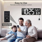 XREXS 16.5 in Large Display Wall Clock with Temperature/Date/Week, LED Big Digital Timer Clock with Remote Control, Alarm Clock for Home and Office, Auto-dimming