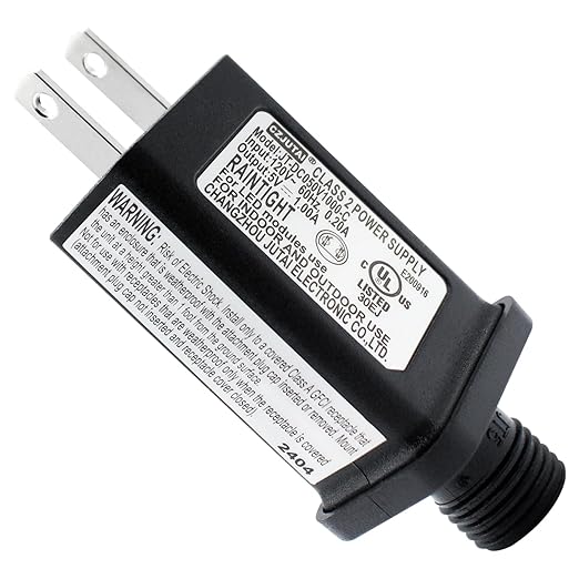 5V 1A Replacement LED Transformer Model JT-DC050V1000-C Class 2 Power Supply IP44 LED Light Controller Low Voltage Transformer for Halloween Christmas String Light Inflatable Decorations