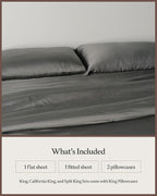 Cozy Earth Luxury Bed Sheet Set - 100% Viscose from Bamboo Fabric, Ultra-Soft & Breathable, Fits Regular & Deep Pocket Mattresses up to 20" - 4 Pieces California King Sheet Set Charcoal Grey