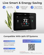 Vine Smart Thermostat for House with Nightlight, 4.3 Inches WiFi Thermostats for Home Compatible with Alexa and Google Assistant, 7day x 8period Programmable, C-Wire Required