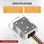 ikkwmei DC-DC Professional 48V 36V to 12V Voltage Regulator, 240W 20A for Golf Cart Converter, Waterproof DC Convert Regulator Transformer with Fuse