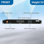 ThePoEstore 10 NEMA 5-15R Outlet Surge Protector PDU, 120V 15A 3600J 10KA, 1U Rack Mount Power Strip for Network Server Racks, AV Equipment, & More - 14AWG 6ft Cord