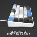 Camiysn 60% Mechanical Gaming Keyboard,Mixed Color Keycaps Gaming Keyboard with Brown Switches, Detachable Type-C Cable Mini Keyboard with Blue LED Light for PC/Laptop
