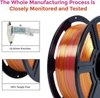 FLASHFORGE Silk Dual Color Filament, Gold and Rose 2 in 1 Coextrusion Silk PLA Filament 1.75mm, 3D Printer Filament Color Change 1kg(2.2lbs) Spool, Dimensional Accuracy +/- 0.02mm