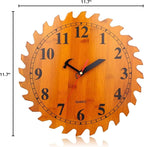 CIGERA 12 Inch Wood Wall Clock with Circular Saw Blade Dial, Handsaw and Hammer Pointer,Great Decor for Farmhouse,Garages and Man Cave