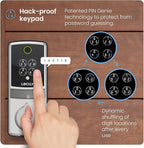 Lockly Secure Pro (2025 Latest Version), Smart Lock with Built-in Wi-Fi, New-Gen Fingerprint Door Lock, Keyless Entry Deadbolt, PIN Genie Keypad, Auto Lock, App Remote Control, Easy Installation