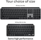 Logitech MX Keys S for Mac, Wireless Keyboard, Fluid, Precise Laptop-Like Typing, Programmable Keys, Backlit, Bluetooth USB C Rechargeable for MacBook Pro, MacBook Air, iMac, iPad - Space Grey