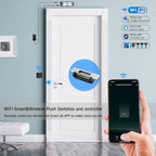 WiFi Access Control 400lb Holding Force Electic Magnetic Door Lock System Kit with Remote and Smartphone app Control, paired with Wireless Push Panel Switch (Electric Strike Lock kit)