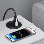 Recessed Power Grommet with AC Outlets, 20W Fast Charging USB-C Port - Flush-Mount for Desktop,Workspace Essential Desk Outlet,ETL Listed