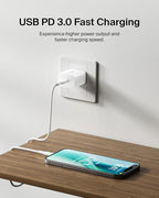 Belkin USB C Charger Block 20W, iPhone Charger Fast Charging - iPhone 17, Air, Pro, Pro Max, Samsung Galaxy S25, Google Pixel 10, iPad, AirPods, Apple Watch, Nintendo Switch 2 & More - White