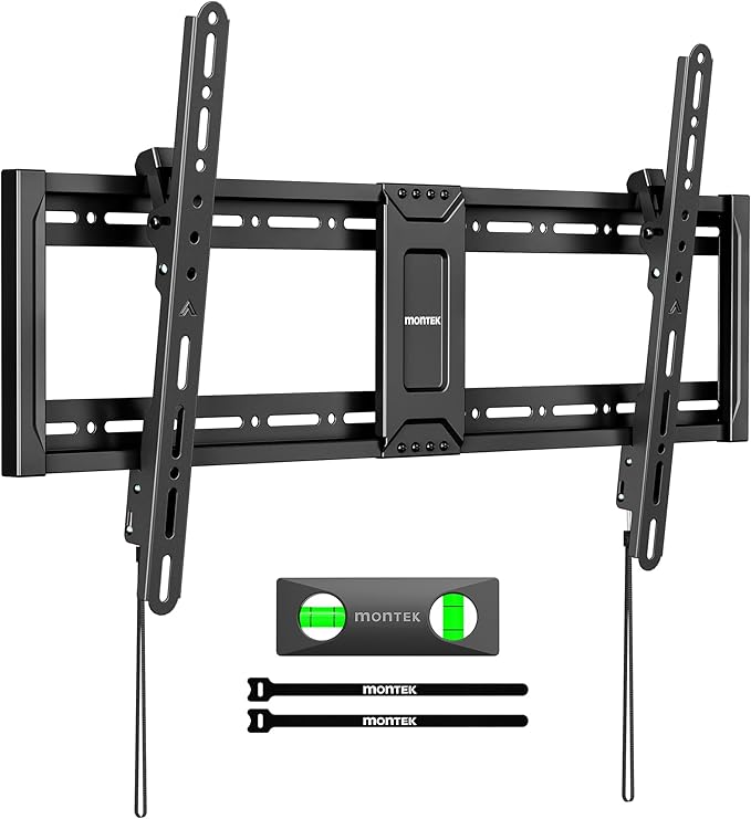 monTEK Heavy Duty Tilting TV Wall Mount for 43-95 Inch TVs, 200 lbs Capacity, 1.65" Slim Low Profile Wall Bracket, Max VESA 800x400mm Fits 16"/18"/24" Studs, Space-Saving for Large Flat & Curved TVs