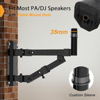 Vondynote Set of 2 Speaker Wall Mounts Heavy Duty PA Wall Speaker Mounting Brackets with 180° Swivel and 20° Tilt Adjustable, 35mm Pole Mount