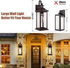 Roravilila 1-Pack 18 Inch Oil Rubbed Bronze Motion Sensor Outdoor Wall Lantern IP65 Waterproof, Large Brown Dusk to Dawn Outdoor Light for House Clear Glass Outside Wall Mounted Lamps Front Door