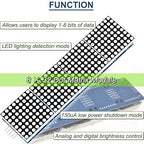 DAOKAI MAX7219 Dot Matrix Module 8 x 32 MCU Control Driver Board Green LED Common Cathode 4 in 1 Display Module with Dupont Cable for Arduino Microcontroller