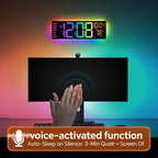 16" Digital Wall Clock with Night Light, Digital Clock with RGB Colors Changing Remote Control, Dual Alarm, Dimmer, Auto DST, Voice Control, Auto Time Sync, Clocks for Living Room, Gift for Elderly