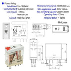 12 Pcs 12Amp Mini Relay Switch DPDT with Test Button 110V/120V AC 1NO 1NC 5Pin Socket Base with Indicator Light UL Certification