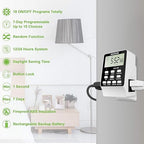 [2 Pack] Outlet Timer, NEARPOW Dual Digital Light Timer with 2 Independently-Controlled Outlets, 18 ON/Off Programs, 24-Hour and 7-Day Programmable,Indoor Electrical Timer Switch, 3 Prong, 15A/1800W