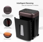 P-7 High Security Paper Shredder(1 * 5mm), 8-Sheet Micro Cut, 60-min Runtime, 9.2 Gallons Wastebasket, Auto Jam-Proof Paper Shredder Heavy Duty for Home Office