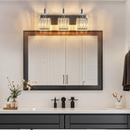 BBLLWJ Modern Bathroom Vanity Light 3-Light Black Crystal Light Fixtures Over Mirror for Bathroom Wall Sconce