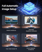 [Built-in Official App/4K Support/Compact]Smart-Projector with WiFi6 and Bluetooth, Outdoor Movie Projector & DoIby , Compatible w/ Netflix/YouTube/PrimeVideo, AI Auto Focus, Portable Home Proyector