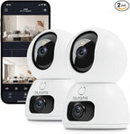 blurams 2K Dual-Lens Indoor Camera, 5G Pet Camera with Phone App, Split-Screen View, Free Human/Sound Detection, Motion Tracking, One-Touch Call, Night Vision, Dual-Band WiFi 6, Work with Alexa. 2Pack