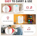 CallToU Caregiver Pager Wireless Call Buttons for Elderly Monitoring Portable Call Bell with 2 Panic Button and 1 USB Receiver,500ft Range Nurse Alert System for Home Care Seniors (FCC Certified)