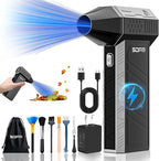 SDFM Compressed Air Duster - Electric Air Duster with Built in Brushless Motor,130,000RPM, 3-Speed Adjustable Air Blower - Suitable for Keyboard, Computer, car, and Home Cleaning (X3) (Max-Black)