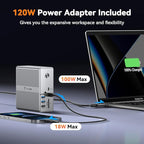 TobenONE Quad Monitor Docking Station with 4 HDMI, 18-in-1 DisplayLink Docking Station with 120W Charger, Dock for Thunderbolt 4/3 Laptops, USB-C Windows, MacBook(4 USB, 2 USB-C, Ethernet,SD/TF,Audio)